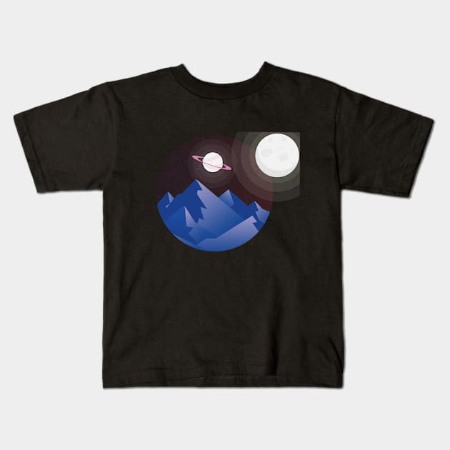 solar hilltop casual art Kids T-Shirt by ninjabunny1